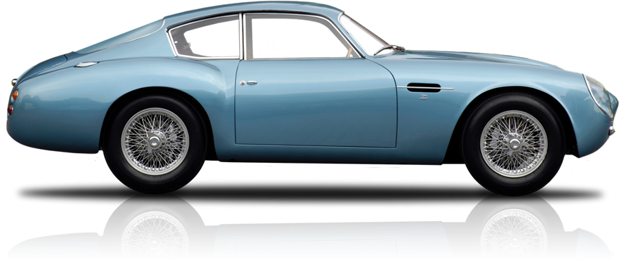 An Animation of a Blue Aston Martin DB4 to denote our Classic Car Finance Options.